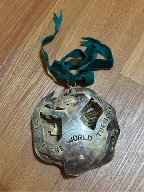 Vintage 1994 Emilia Castillo Silver Plated ‘Joy to the World' Angel Ornament